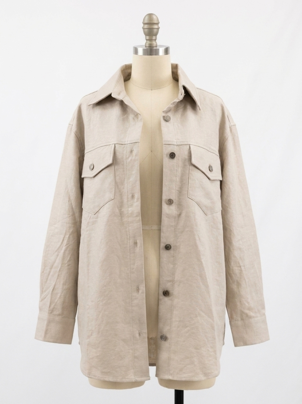 NEW SHE + SKY faux leather shacket in cream